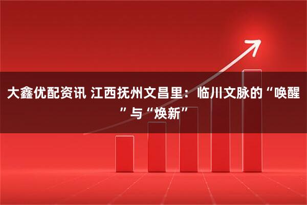 大鑫优配资讯 江西抚州文昌里：临川文脉的“唤醒”与“焕新”
